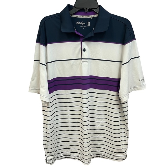 Walter Hagen Other - Walter Hagen Golf Polo Shirt Striped Moisture Wicking Athletic Purple L